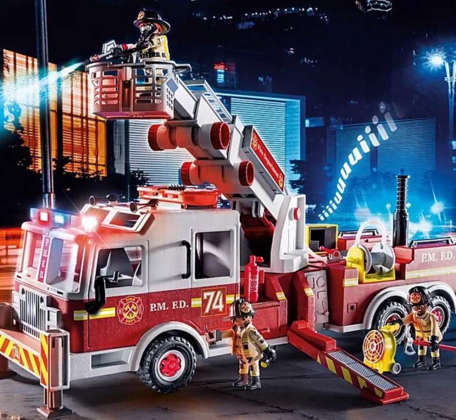 Pretend Play Playmobil USA, Inc. | 70935 Rescue Vehicles: Fire Engine With Tower Ladder