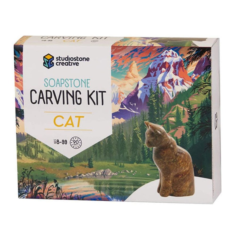 Arts & Crafts Studiostone Creative | Cat Soapstone Carving Kit