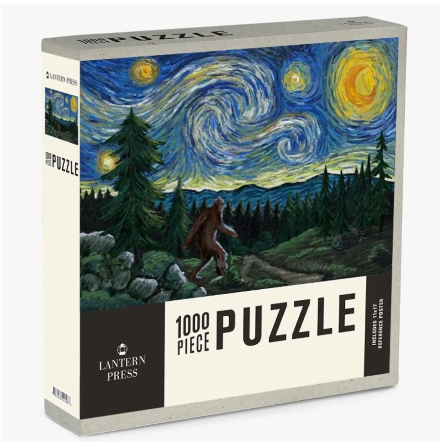 Puzzles Lantern Press | Northwest Starry Night Bigfoot 1000Pc Puzzle