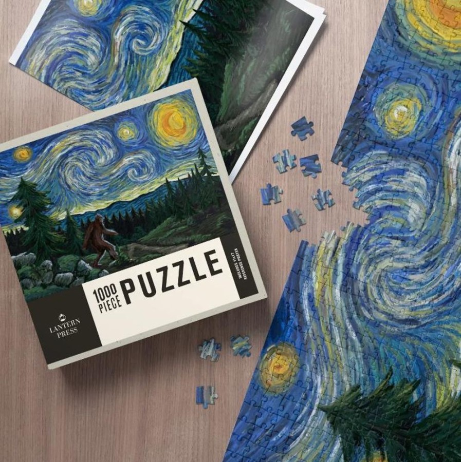 Puzzles Lantern Press | Northwest Starry Night Bigfoot 1000Pc Puzzle