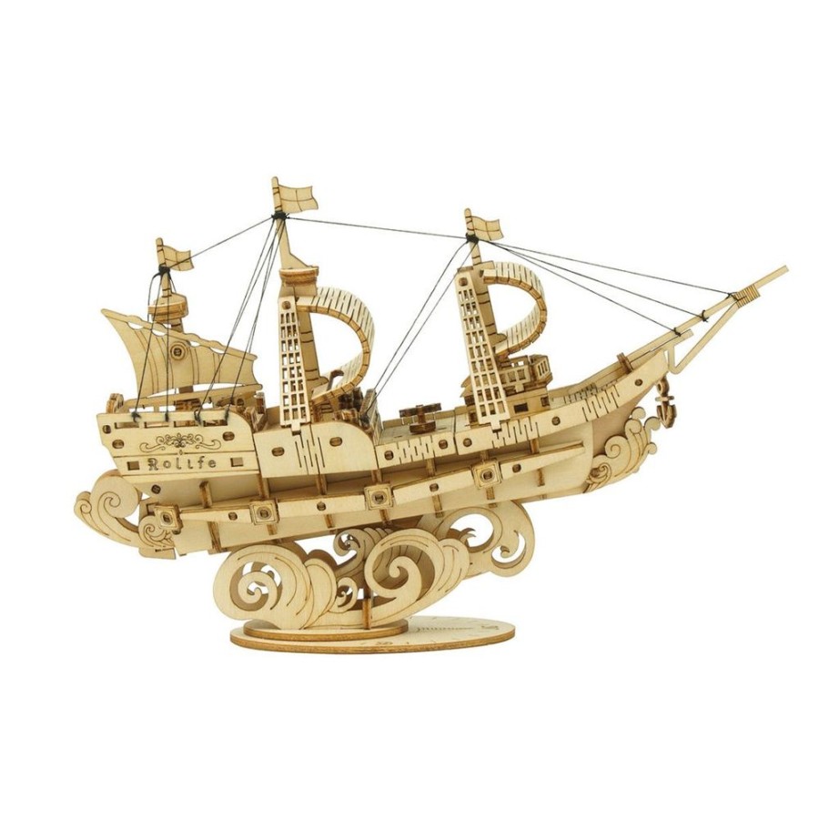 Vehicles Robotime USA | Sailing Ship Wooden Puzzle