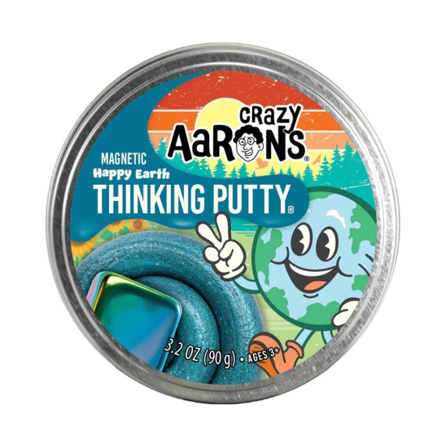 Novelty Crazy Aaron's Putty World | 4In Happy Earth Magnetic Storm Thinking Putty