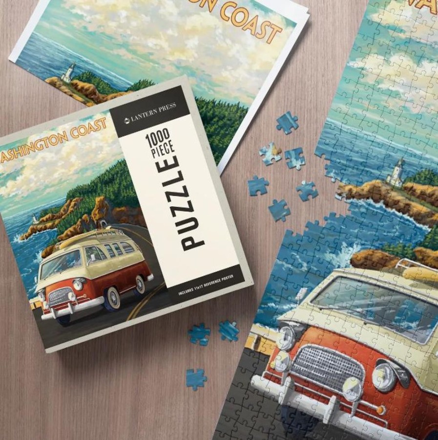 Puzzles Lantern Press | Wa Coast Camper Van 1000Pc Puzzle