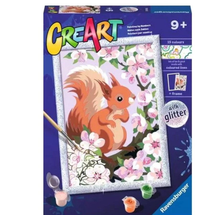 Arts & Crafts Ravensburger | Paint By Number: Spring Squirrel With Glitter