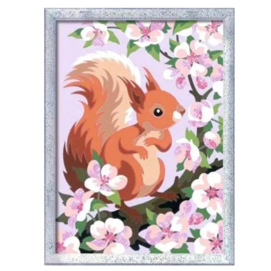 Arts & Crafts Ravensburger | Paint By Number: Spring Squirrel With Glitter