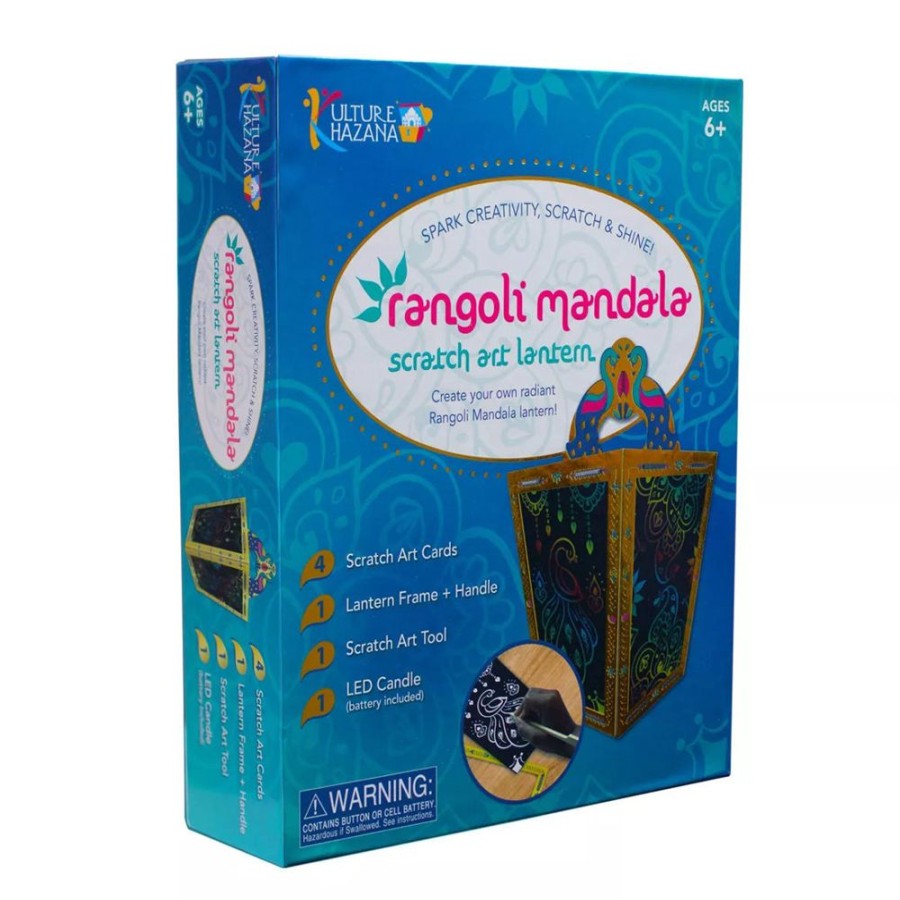 Arts & Crafts Kulture Khazana | Rangoli Mandala Scratch Art Lantern Kit