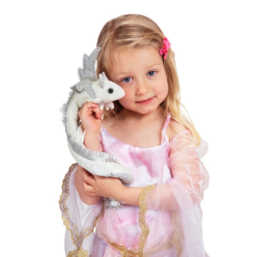 Plush & Puppets Folkmanis | Pearl Dragon Wristlet Puppet