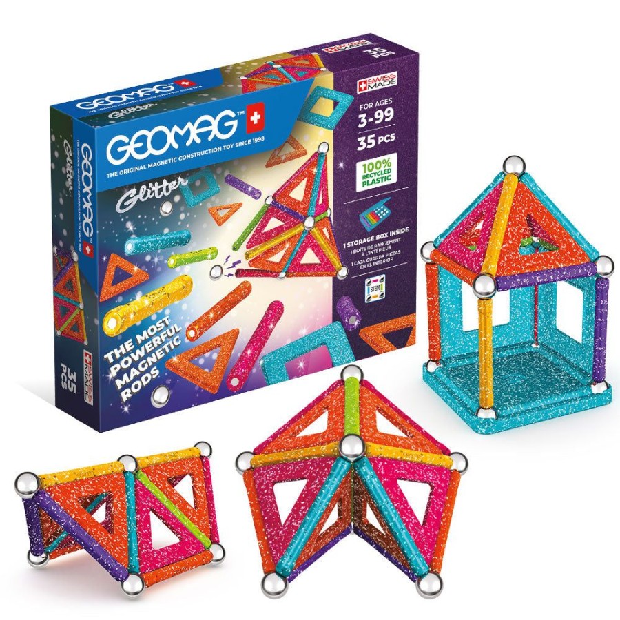 Construction Geomag | Geomag Classic Glitter Panels Recycled 35 Pcs