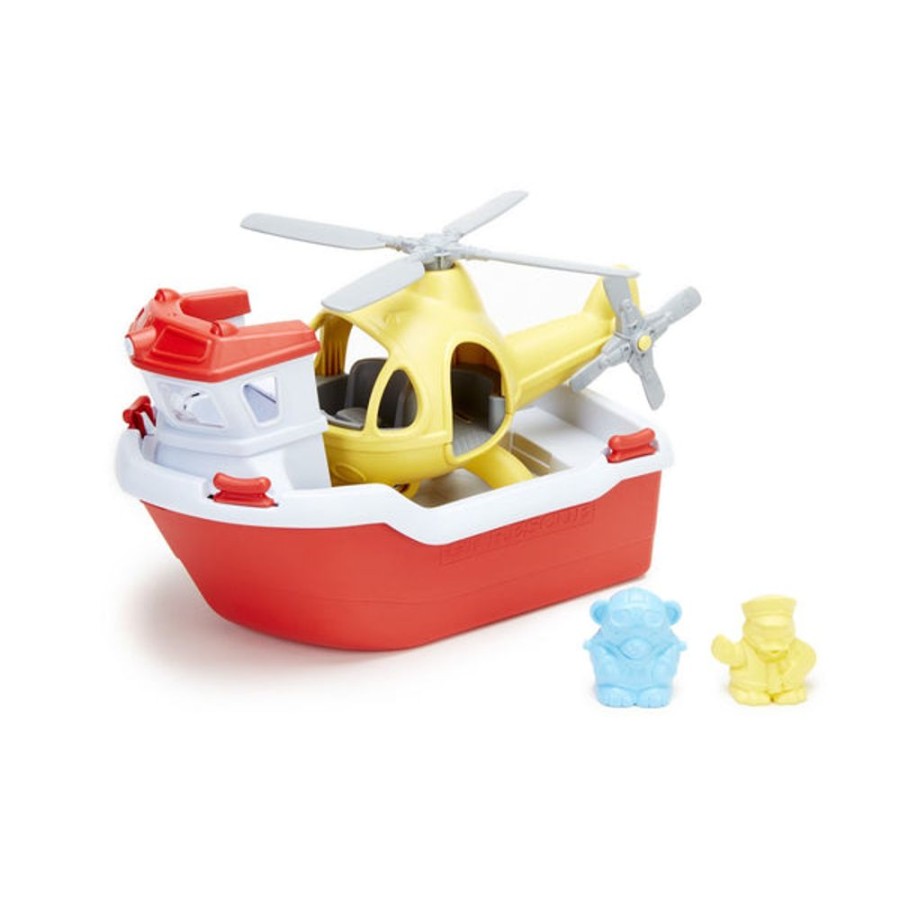 Vehicles Green Toys Inc | Green Toys Rescue Boat & Helicopter