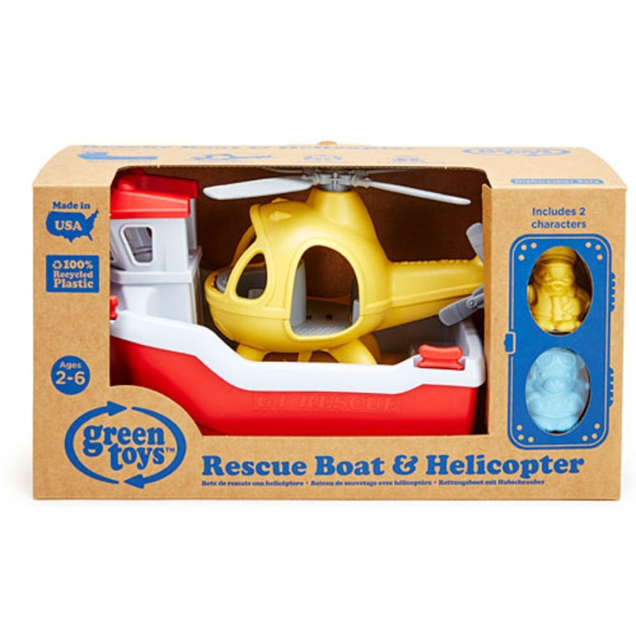 Vehicles Green Toys Inc | Green Toys Rescue Boat & Helicopter