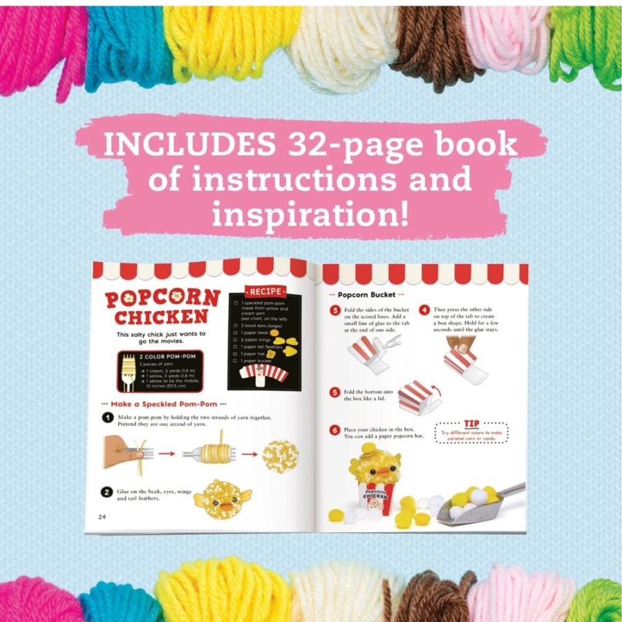 Arts & Crafts Klutz - Scholastic | Mini Pom-Pom Food Animals Kit