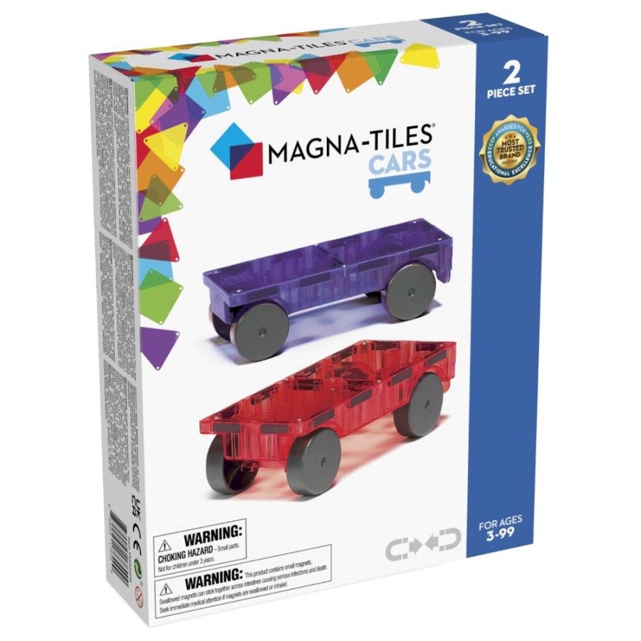 Construction Magna-Tiles | Cars Expansion 2Pc Set - Purple & Red