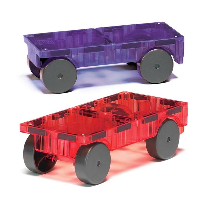 Construction Magna-Tiles | Cars Expansion 2Pc Set - Purple & Red