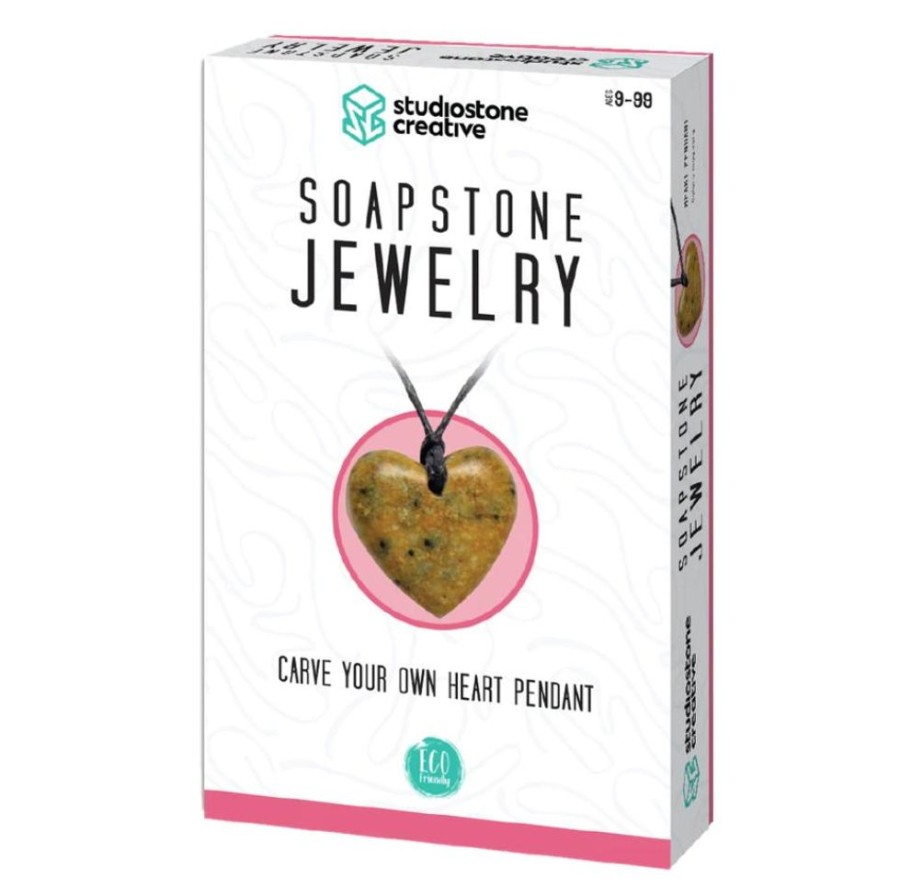 Arts & Crafts Studiostone Creative | Soapstone Jewelry Kit - Heart Pendant