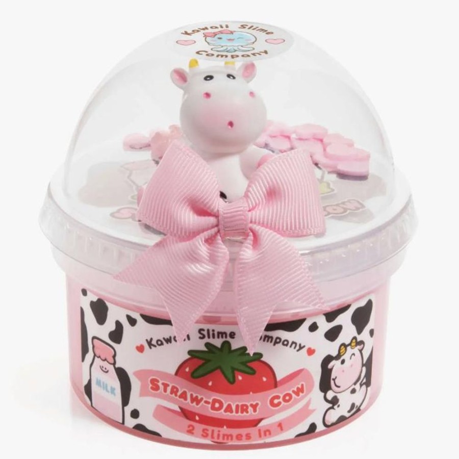 Novelty Kawaii Slime Company | Straw-Dairy Cow 2 Slimes In 1