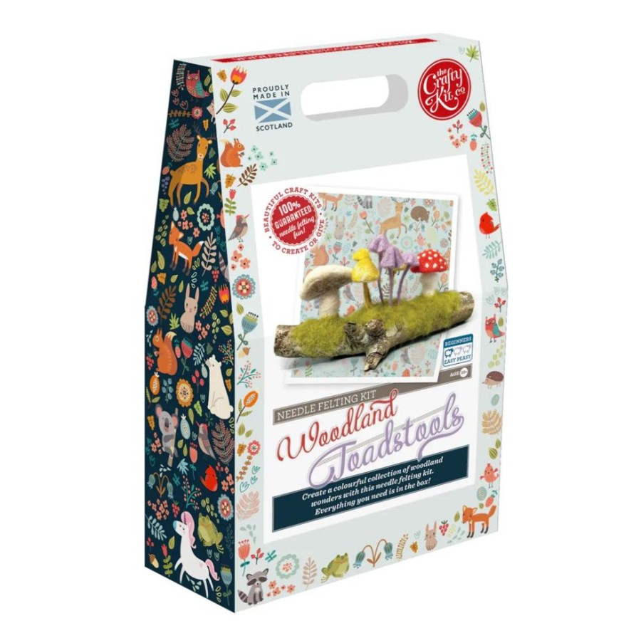 Arts & Crafts Crafty Kit Company | Needle Felting Kit - Woodland Toadstools