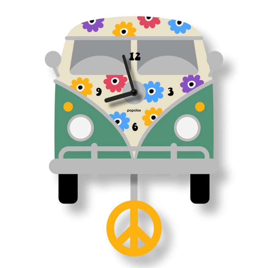 Lifestyle Modern Moose - Popclox | Popclox Peace Bus Pendulum Clock