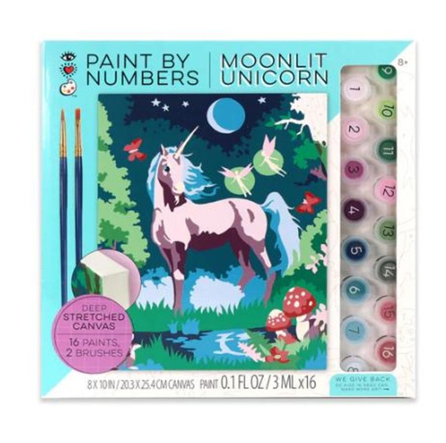 Arts & Crafts Bright Stripes | Moonlit Unicorn Paint By Number