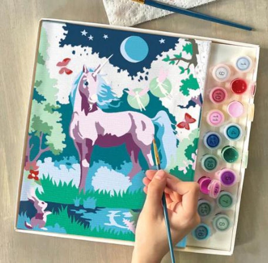 Arts & Crafts Bright Stripes | Moonlit Unicorn Paint By Number