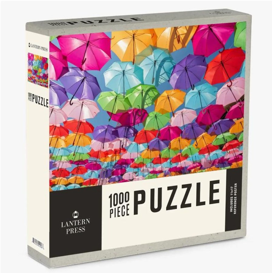 Puzzles Lantern Press | Colorful Umbrellas 1000Pc Puzzle