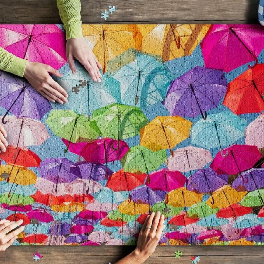 Puzzles Lantern Press | Colorful Umbrellas 1000Pc Puzzle