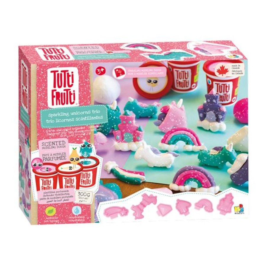 Arts & Crafts Family Games Inc. | Sparkling Unicorns 3Pc Tutti Frutti Dough