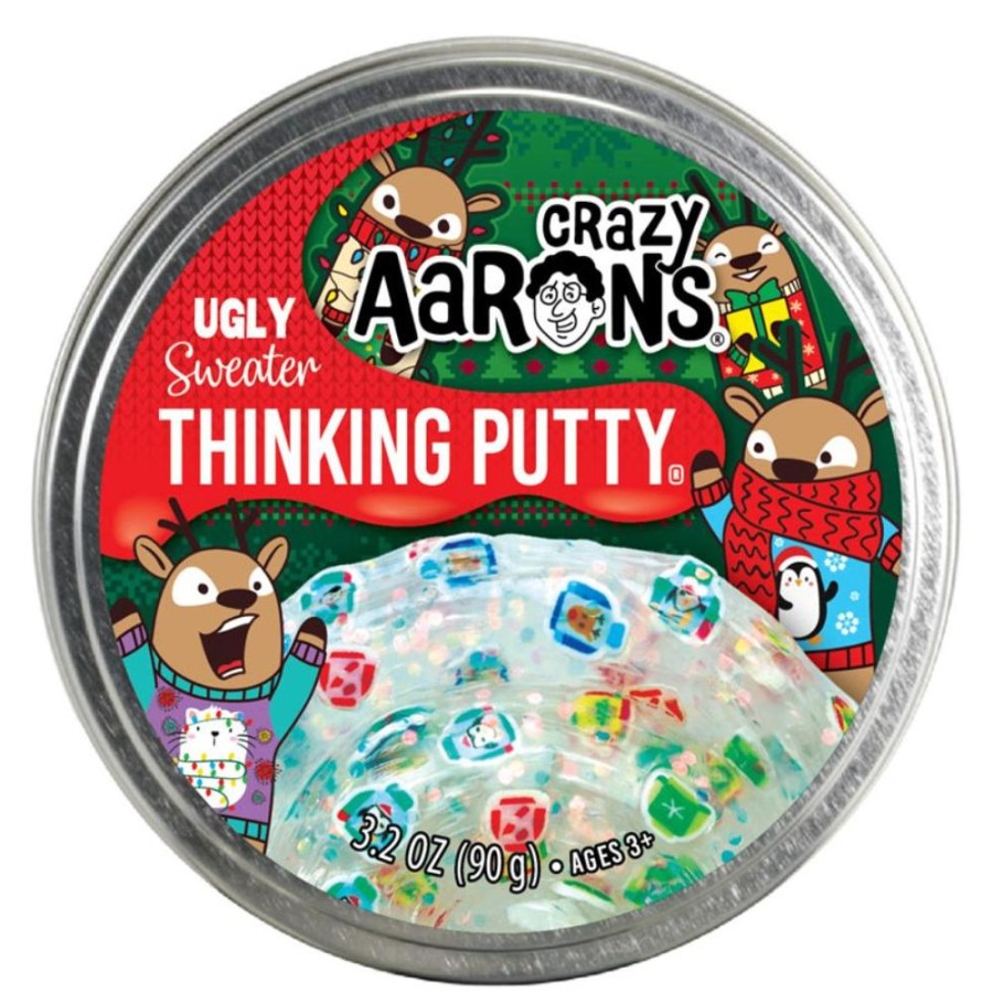 Seasonal Crazy Aaron's Putty World | 4In Ugly Sweater Thinking Putty