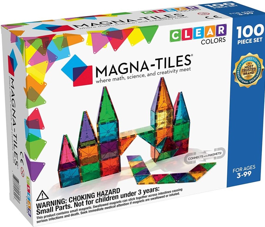 Construction Magna-Tiles | Clear Colors 100Pc