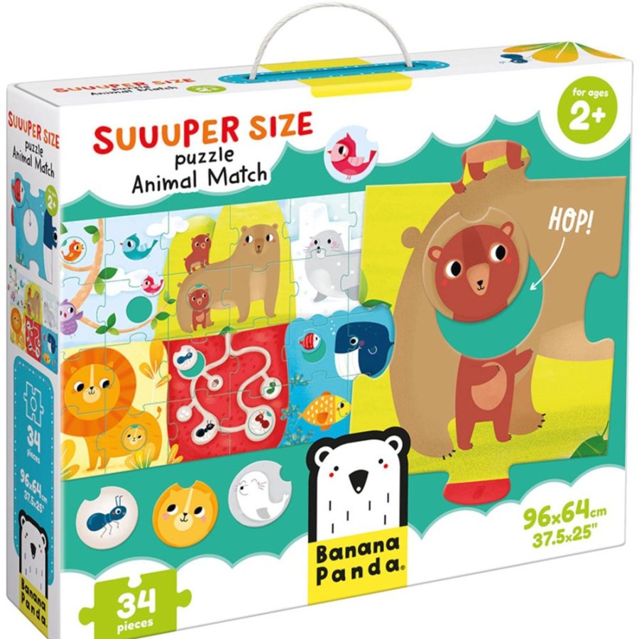 Puzzles Banana Panda | Suuuper Size Puzzle Animal Match 34Pc