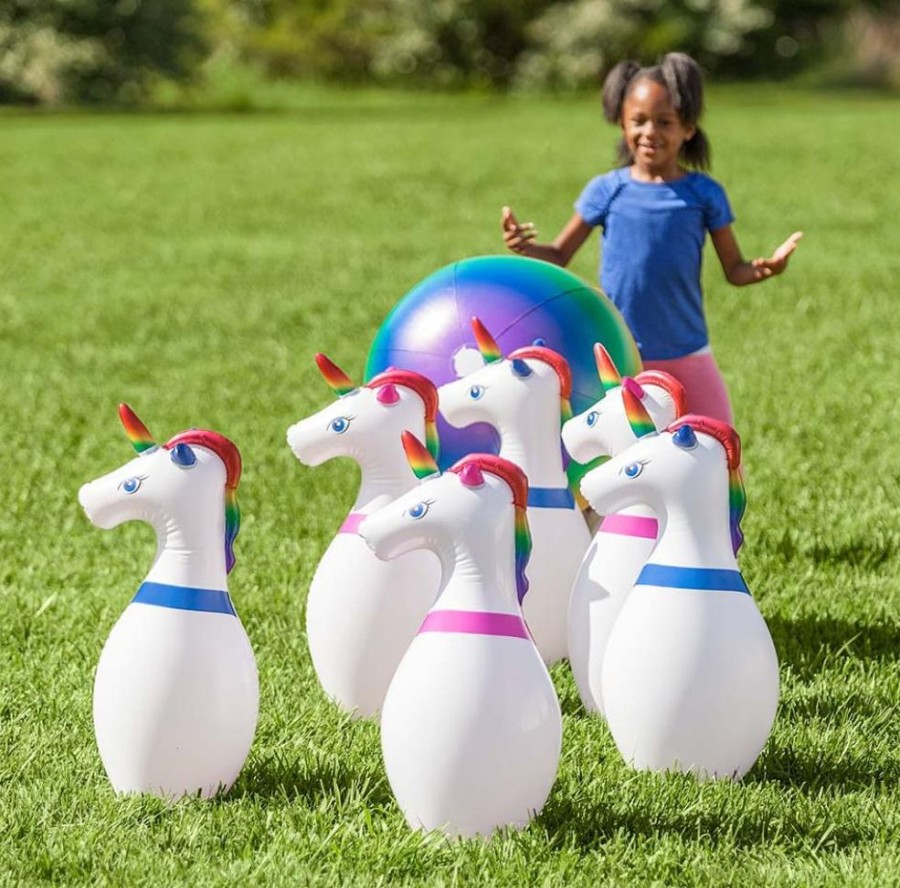 Active & Outdoor Hearthsong | Inflatable Unicorn Bowling