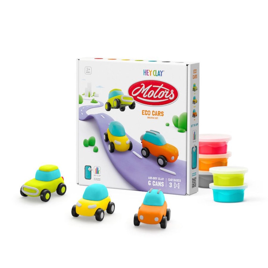 Arts & Crafts Fat Brain Toys | Hey Clay - Eco Cars Air-Dry Clay