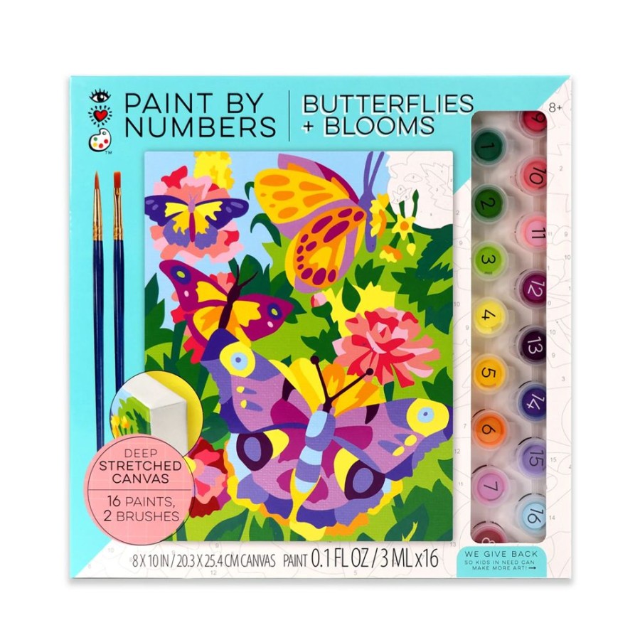 Arts & Crafts Bright Stripes | Paint By Numbers Butterflies + Blooms