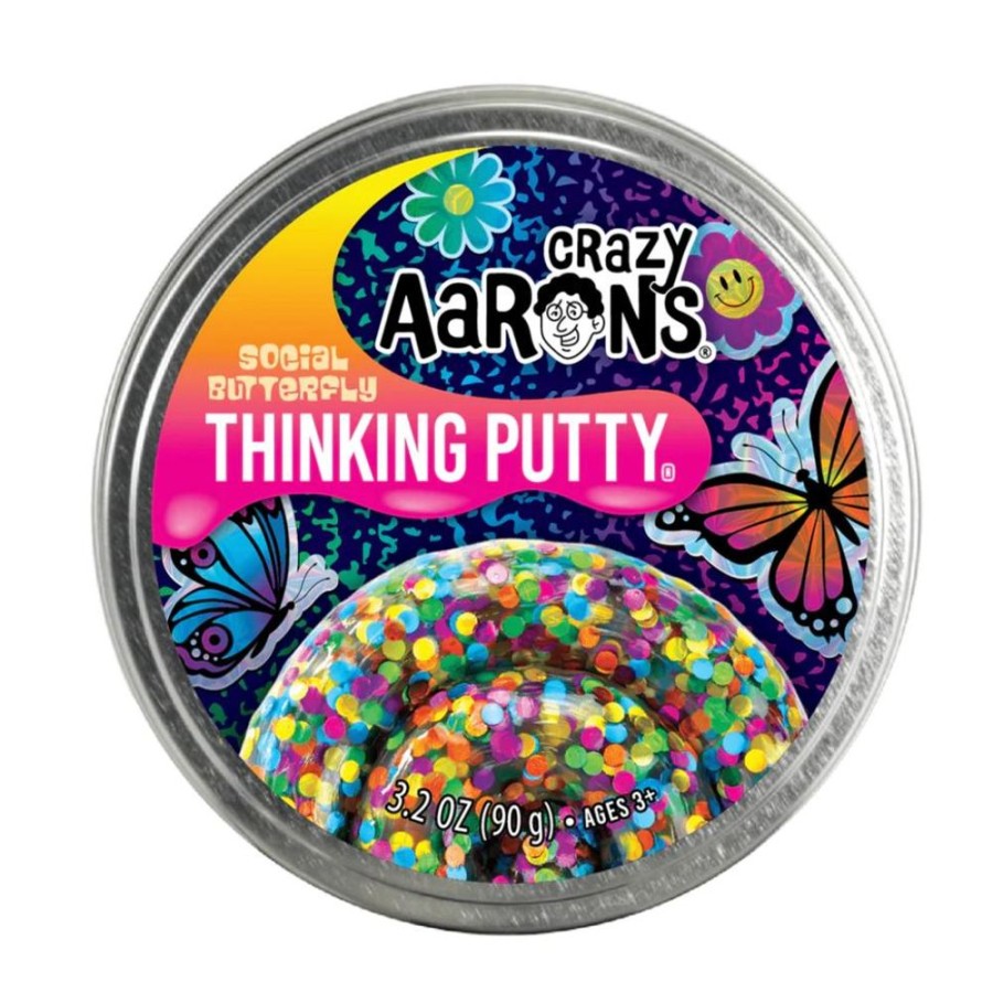 Novelty Crazy Aaron's Putty World | 4In Social Butterfly Thinking Putty