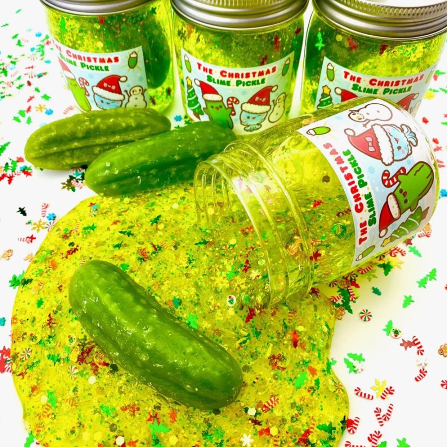 Novelty Kawaii Slime Company | Christmas Pickle Clear Slime