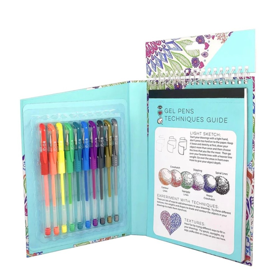 Arts & Crafts Bright Stripes | Iheartart Travel Art Pack Gel Pens