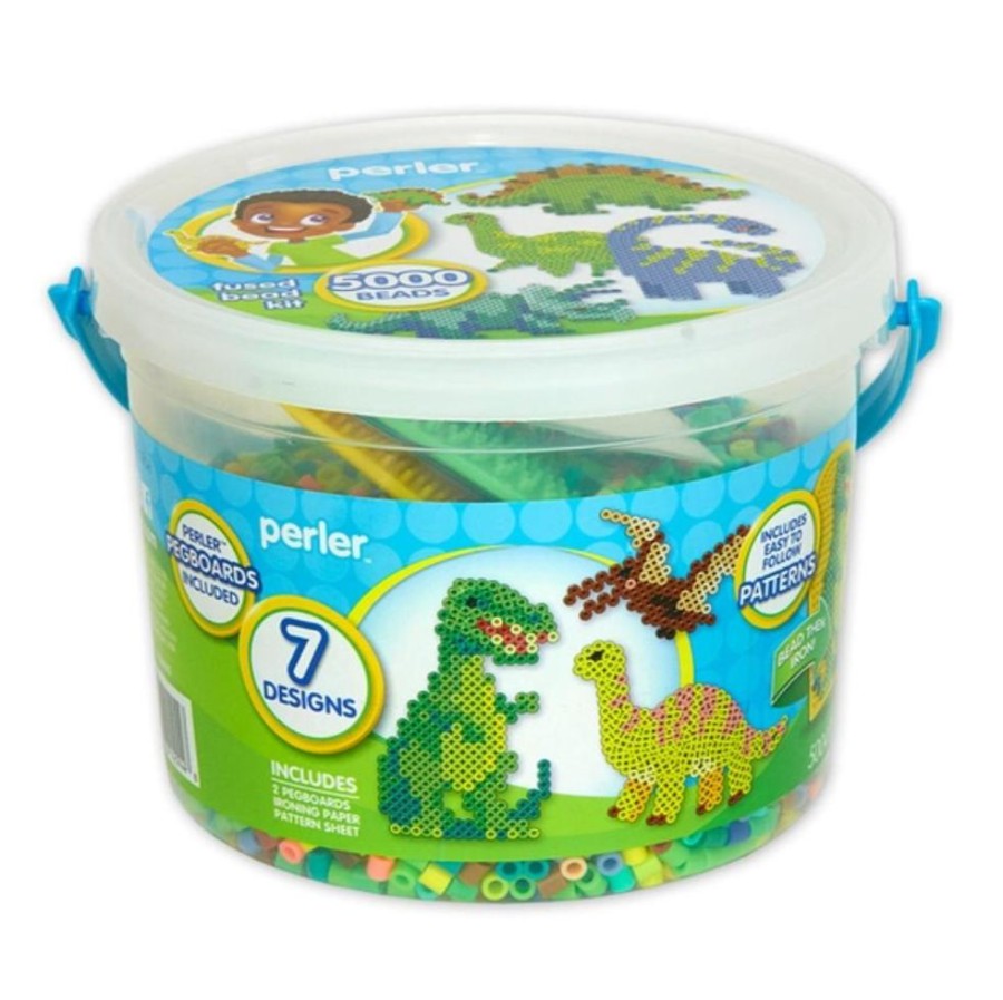 Arts & Crafts Notions Marketing | Dinosaur Perler Bead Bucket