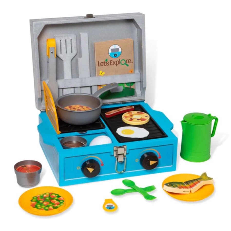 Pretend Play Melissa & Doug | Let'S Explore Wooden Camp Stove Playset