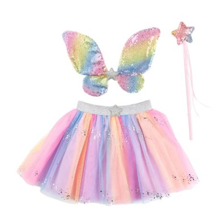 Pretend Play Creative Education of Canada | Rainbow Sequins Tutu, Wings, And Wand Set