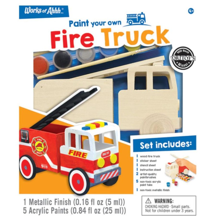 Arts & Crafts MasterPieces Puzzle Company | Classic Wood Paint Kit - Fire Truck