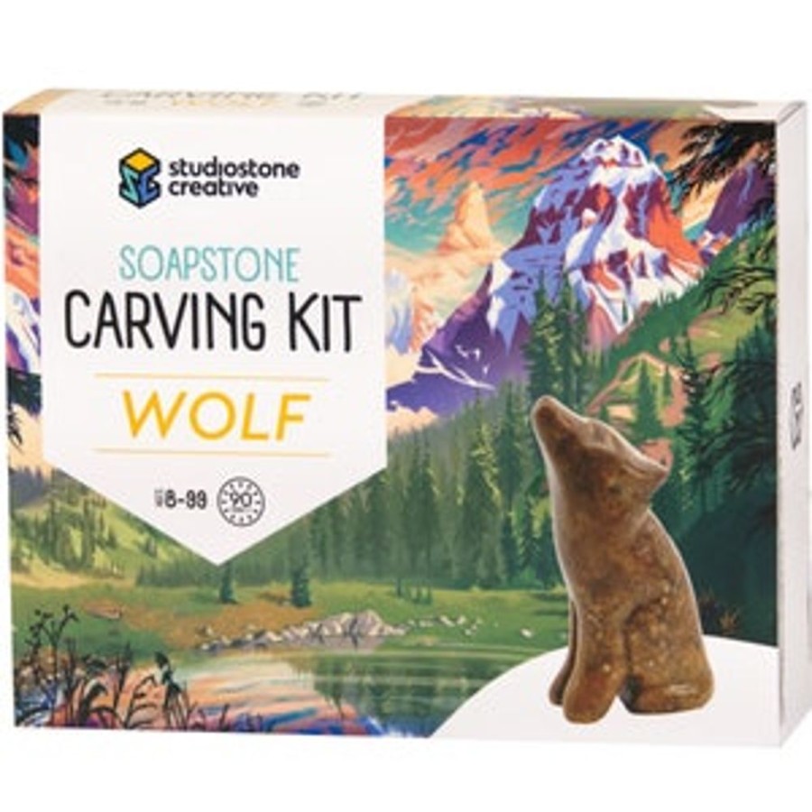 Arts & Crafts Studiostone Creative | Wolf Soapstone Carving Kit