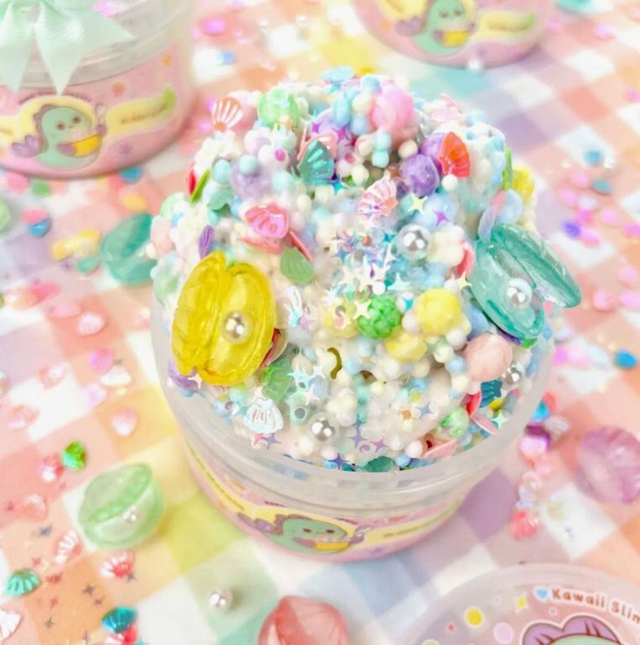 Novelty Kawaii Slime Company | Kawaii Seafood Glossy Semi-Floam Slime