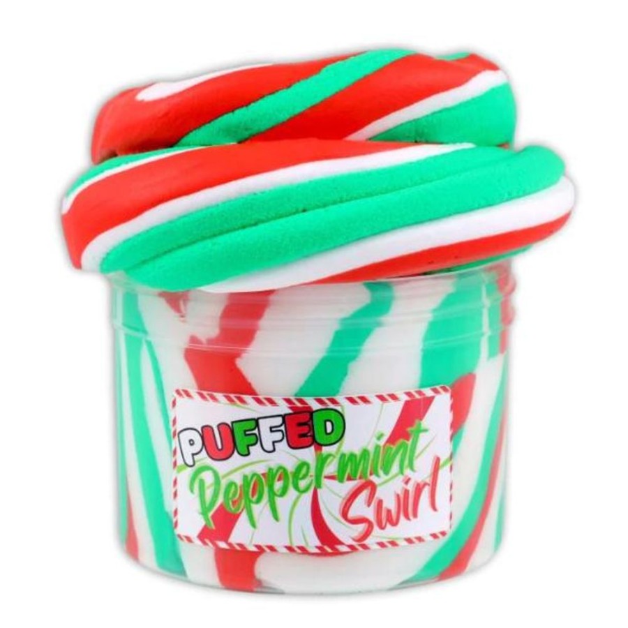 Seasonal Dope Slimes LLC | Dope Slime Puffed Peppermint Swirl