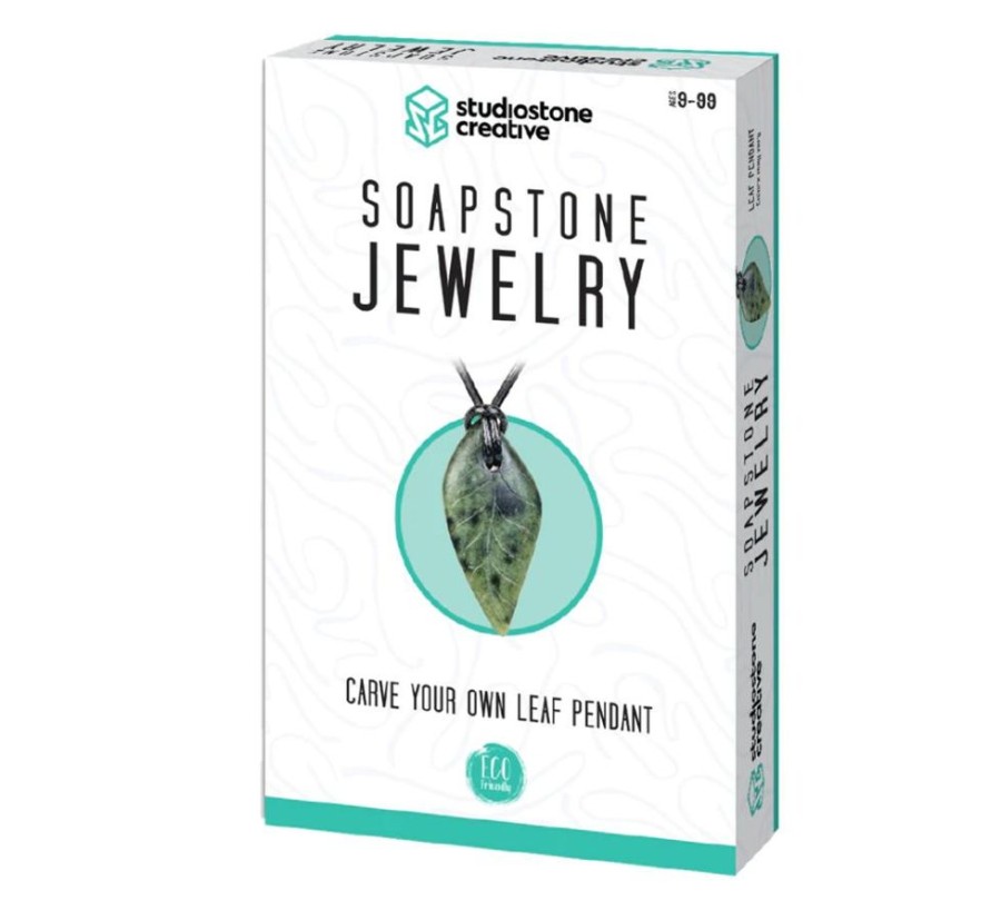 Arts & Crafts Studiostone Creative | Soapstone Jewelry Kit - Leaf Pendant