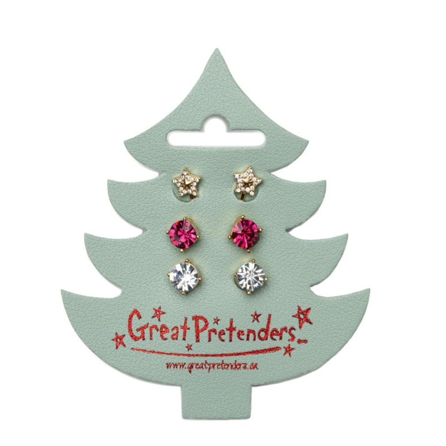 Seasonal Creative Education of Canada | Holiday Tree Clip On Earrings 3Prs