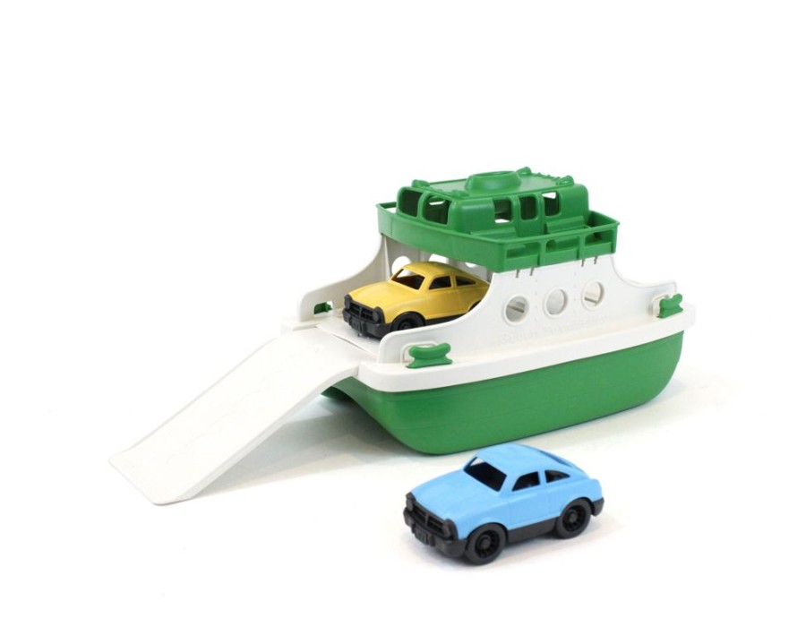 Vehicles Green Toys Inc | Green & White Ferry Boat W/ Cars