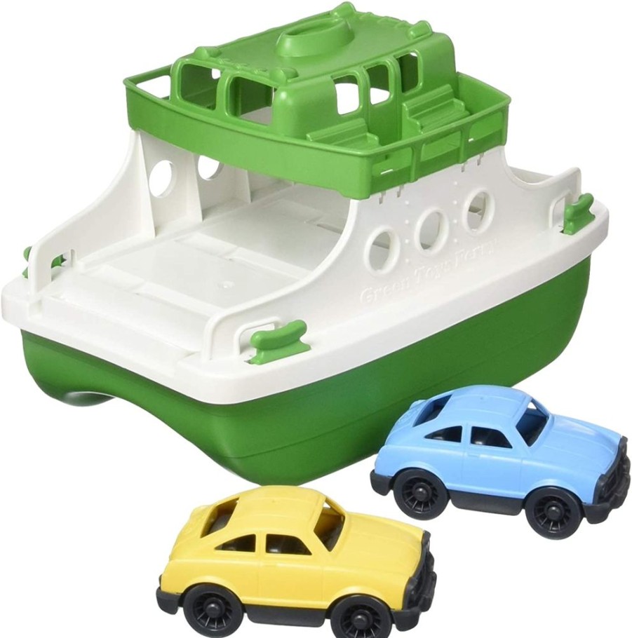 Vehicles Green Toys Inc | Green & White Ferry Boat W/ Cars