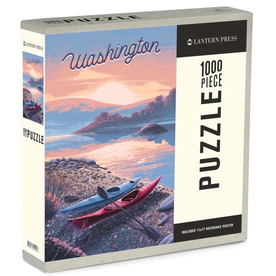 Puzzles Lantern Press | Wa Glassy Sunrise & Kayak 1000Pc Puzzle