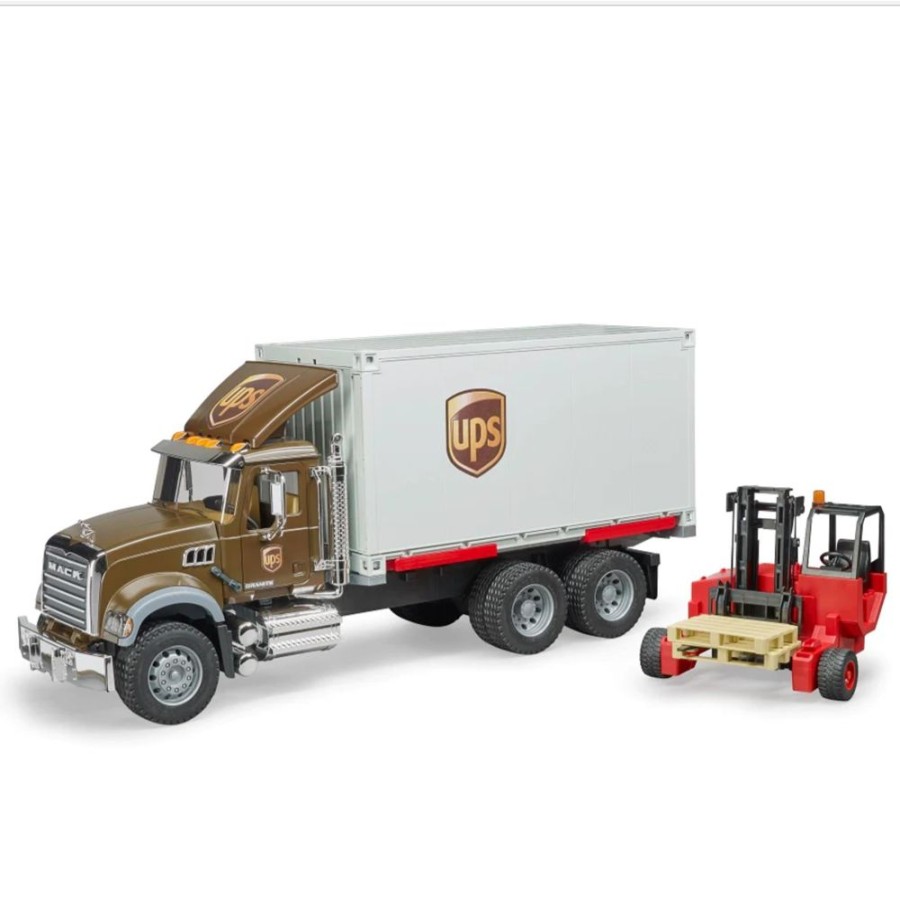 Vehicles Bruder Toys America, Inc. | 02828 Mack Granite Ups Logistcs Truck W/Forklift