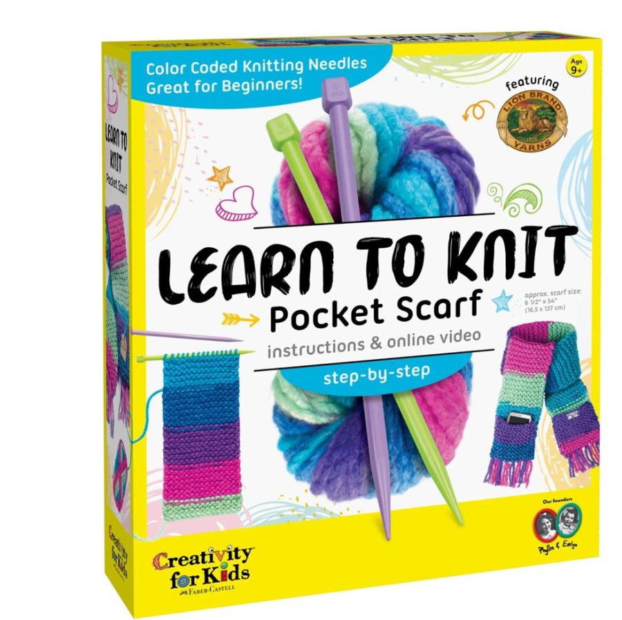 Arts & Crafts Faber-Castell | Learn To Knit - Step By Step Pocket Scarf