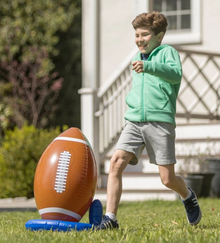 Active & Outdoor Hearthsong | Giant Kick And Catch Inflatable Football With Tee